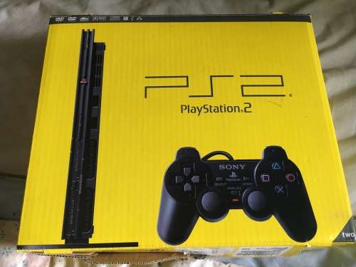 Black Play Station 2 Slimline with 2 controllers